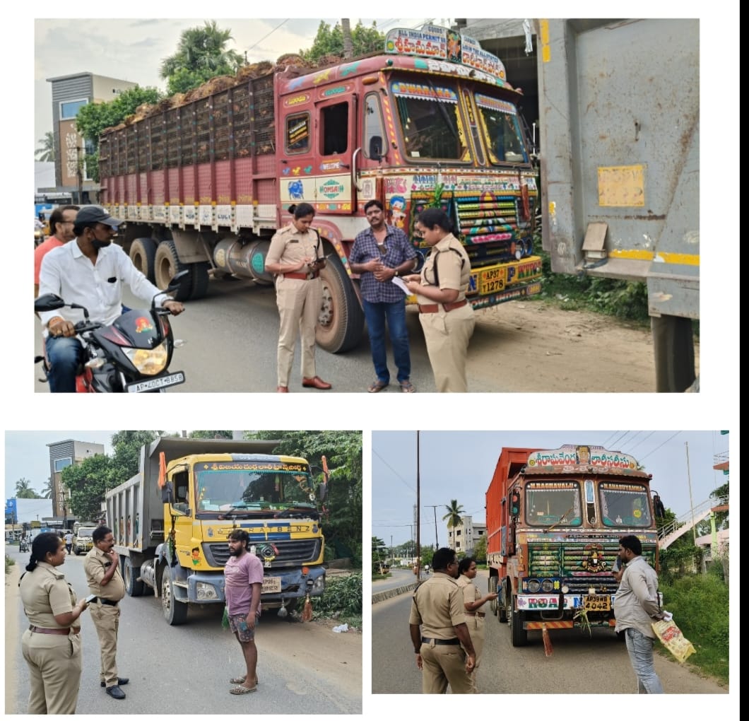 రోడ్లపైన పరిమితికి మించి అధిక లోడుతో తిరుగుతున్న లారీలు, టిప్పర్ల పై ప్రత్యేక దృష్టి పెట్టి అపరాధ రుసుము విధించిన రవాణా శాఖ అధికారులు
